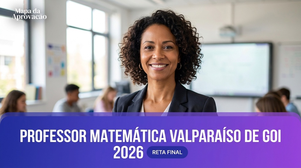 Professor Matemática Valparaíso de Goiás 2026 — Nível 2: Aprofundamento + Minha Banca (IA que corrige e avalia redação)
