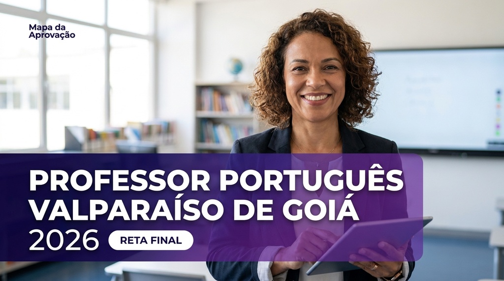 Professor Português Valparaíso de Goiás 2026 — Nível 2: Aprofundamento + Minha Banca (IA que corrige e avalia redação)