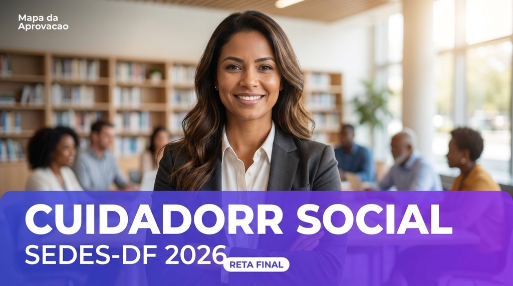 Cuidador Social SEDES-DF 2026 — Simulado Quadrix Comentado (100q) + Minha Banca (IA que corrige e avalia redação)