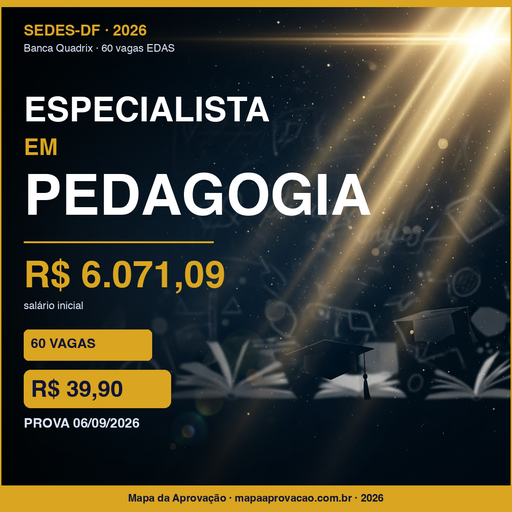 Especialista Pedagogia SEDES-DF 2026 — Curso Completo + Apostilas Específicas + Audiobook