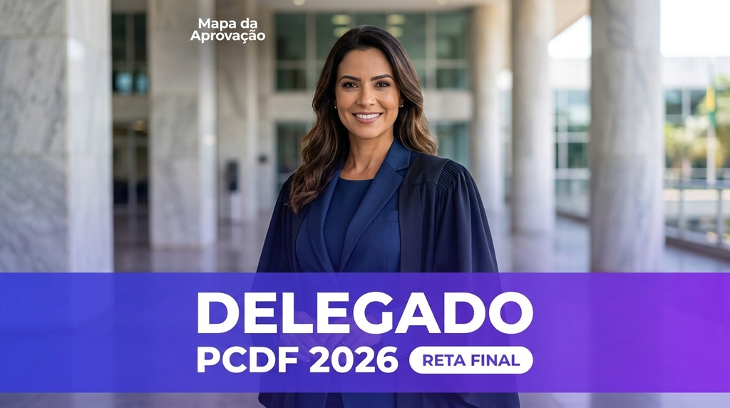 Delegado PCDF 2026 — Nível 3: Simulado e Reta Final + Minha Banca (IA que corrige e avalia redação)